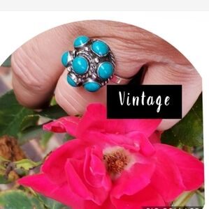Vintage turquoise sterling ring ‎ 8